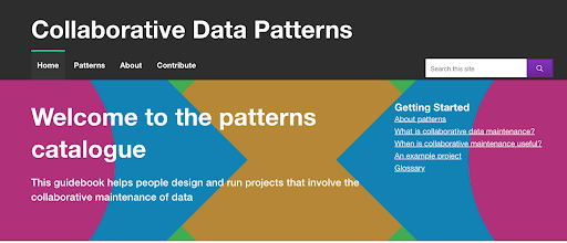 Screenshot of 'collaborative data patterns' site