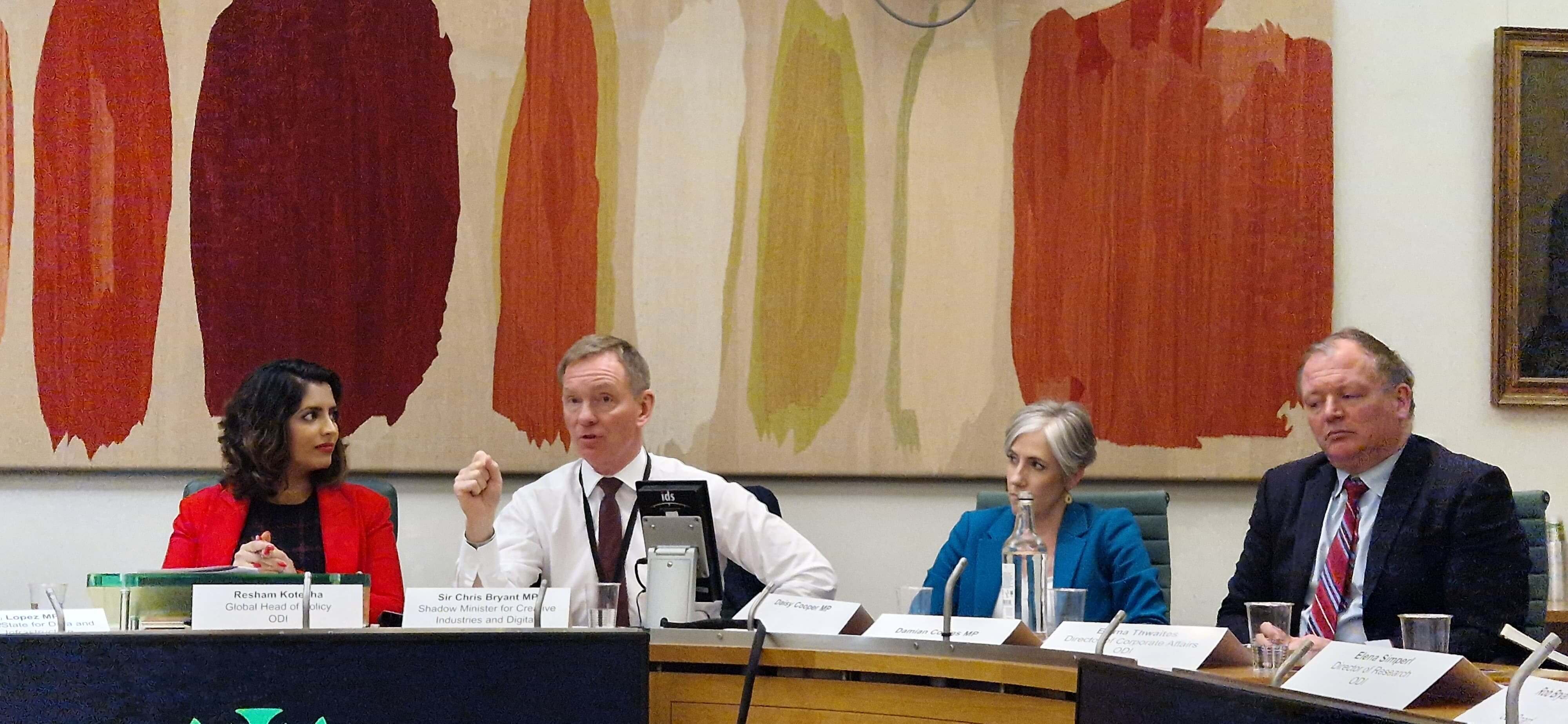 Chris Bryant MP speaks at the ODI's manifesto launch in Westminster