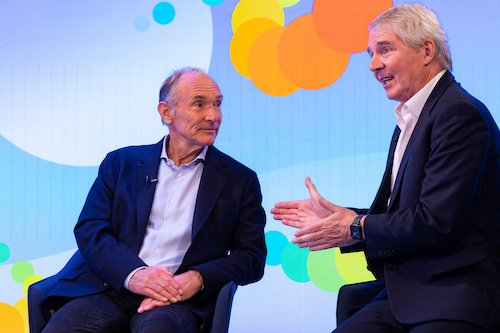 Sir Tim Berners-Lee and Sir Nigel Shadbolt at the ODI Summit 2022