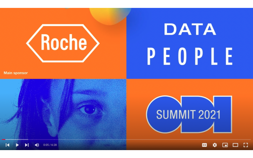 A screenshot showing Roche's logo on an ODI Summit video
