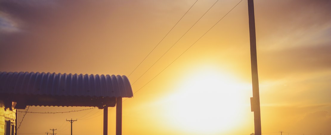 electricity pylon, sunset