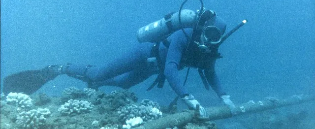 diver undersea cable