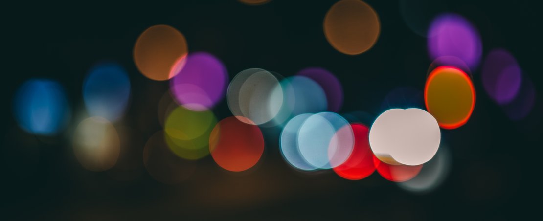 Colourful lights, blurry