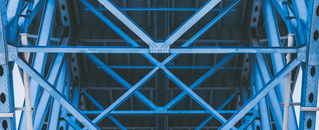 Blue bridge structure steel