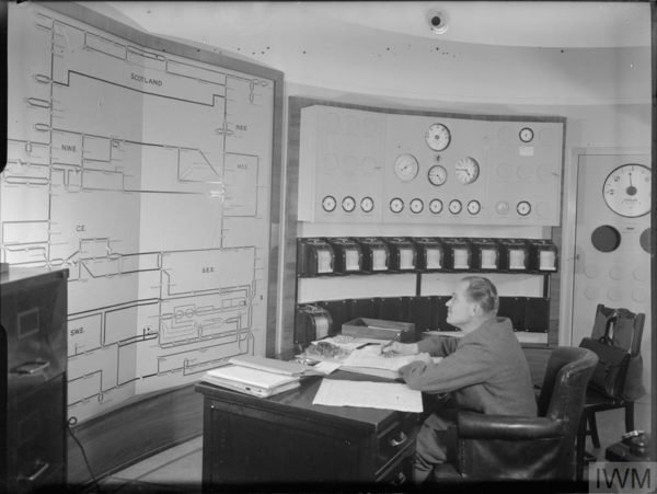 A controller at work in the central electricity control room, c MARCH 1945