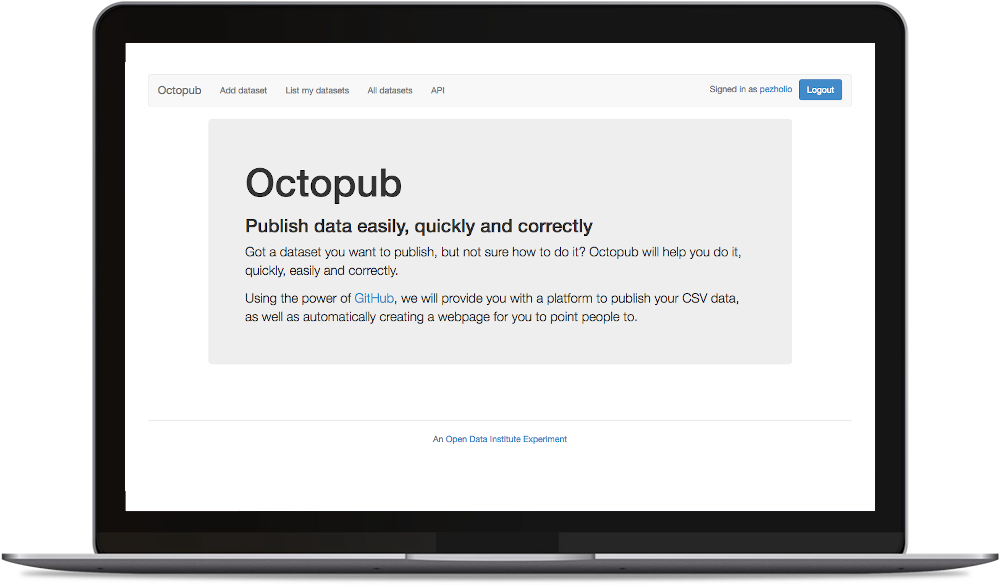 Screenshot of Octopub interface