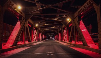 A bridge at night
